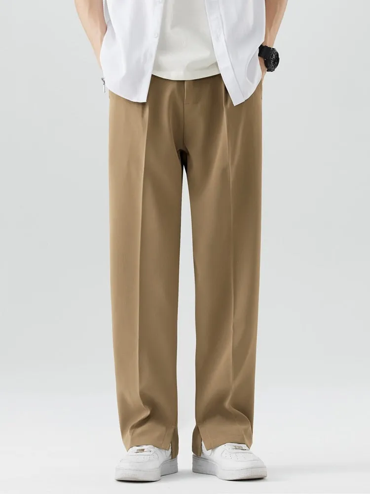 2024 New Summer men PALAZZO PANTS wide chinos wide leg trousers breathable straight loose pants