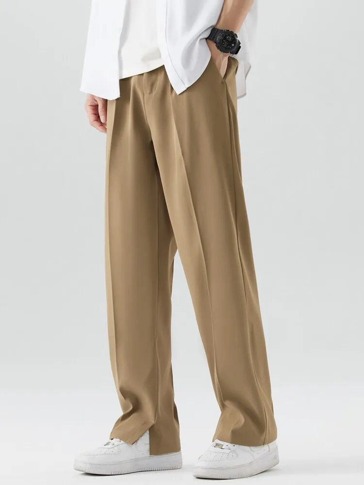 2024 New Summer men PALAZZO PANTS wide chinos wide leg trousers breathable straight loose pants