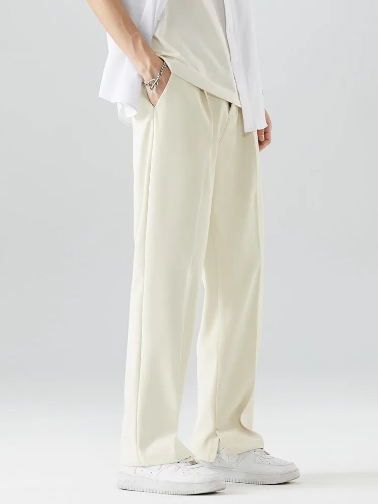 2024 New Summer men PALAZZO PANTS wide chinos wide leg trousers breathable straight loose pants