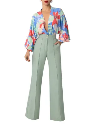 “Anise” Sage Pintucked Pants