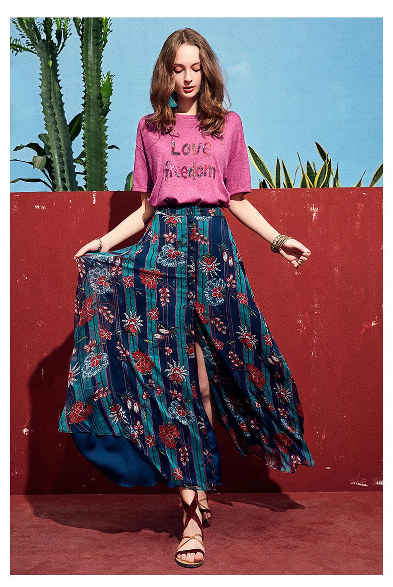 ARTKA LOVE FREEDOM PRINT T SHIRT DRESS