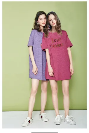 ARTKA LOVE FREEDOM PRINT T SHIRT DRESS