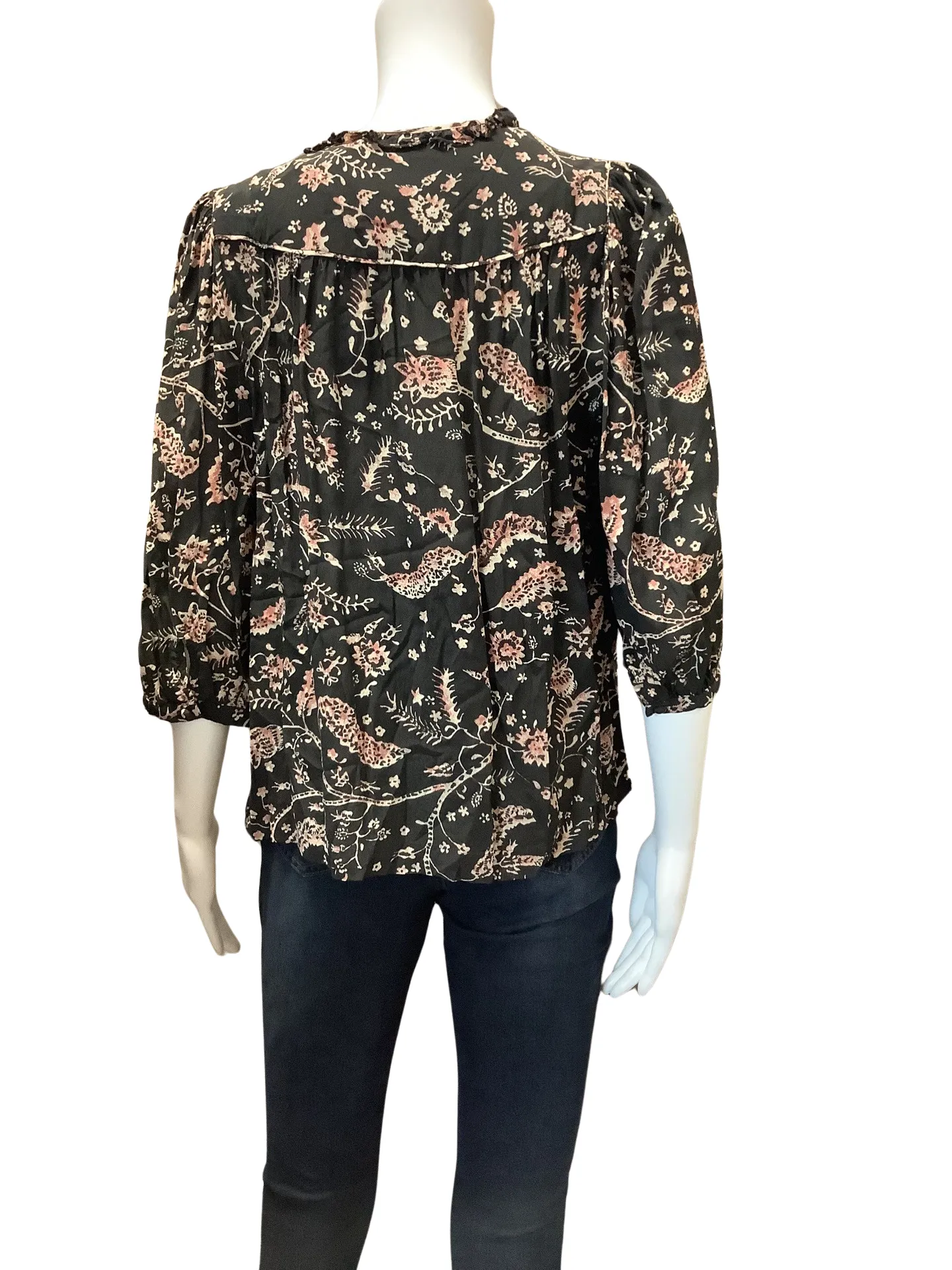BA&SH Women's Blouse Floral Print Button Down Size: L