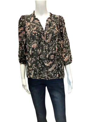 BA&SH Women's Blouse Floral Print Button Down Size: L