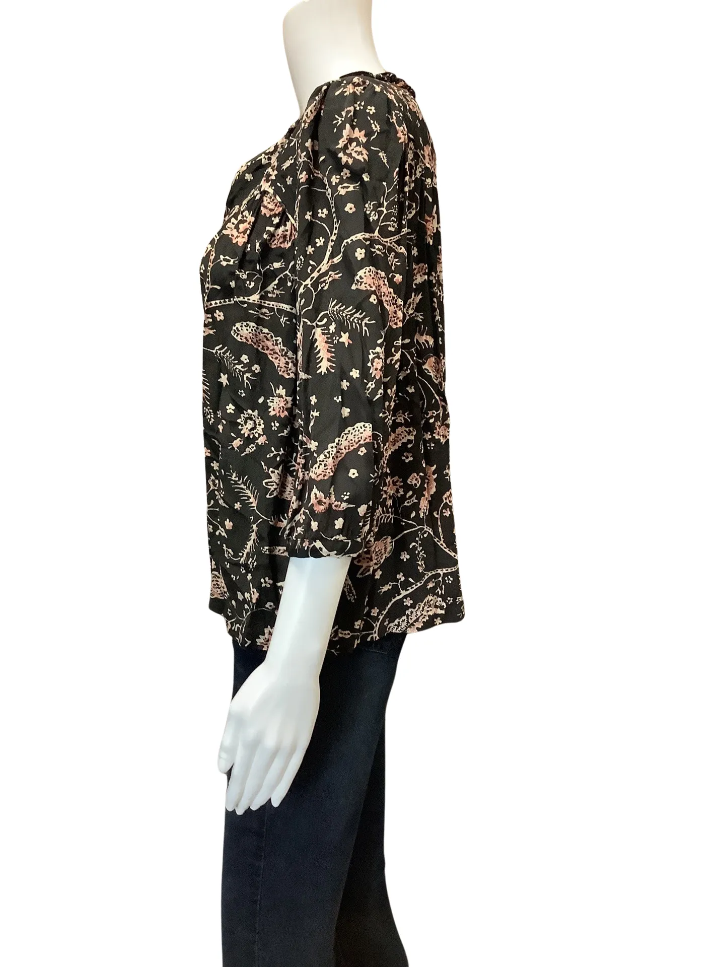 BA&SH Women's Blouse Floral Print Button Down Size: L