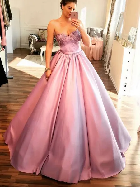 Ball Gown Prom Dresses Sweetheart Lilac Long Prom Dress Fashion Evening Dress JKL1542
