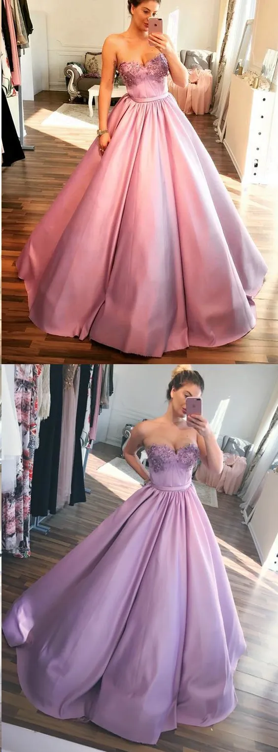 Ball Gown Prom Dresses Sweetheart Lilac Long Prom Dress Fashion Evening Dress JKL1542