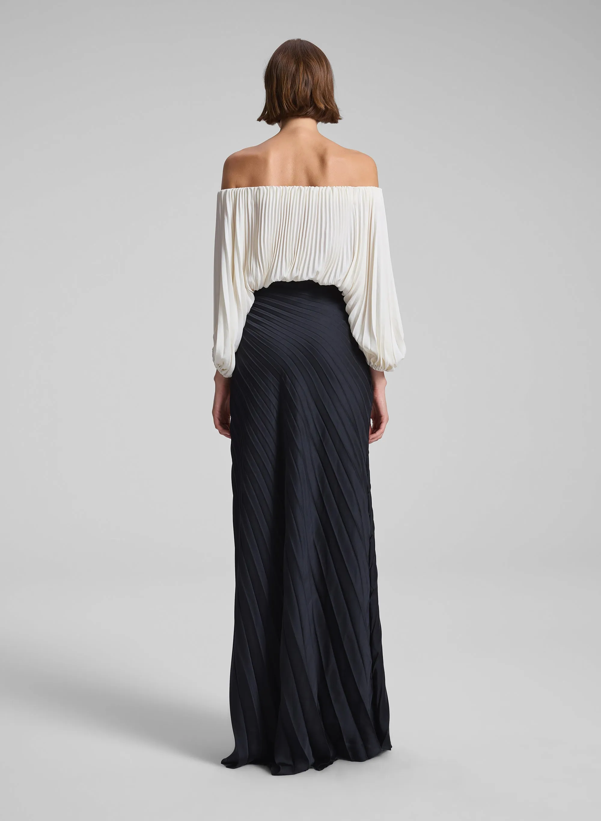 Bianca Satin Pleated Maxi Skirt