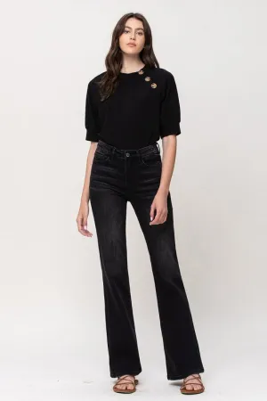 Black High Rise Relax Flare Jeans