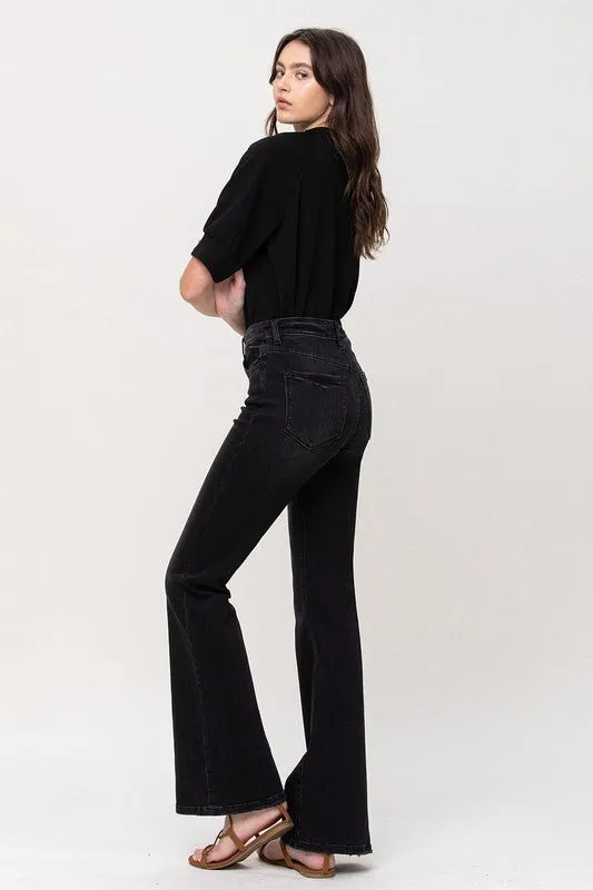 Black High Rise Relax Flare Jeans