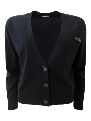 Black Wool Blend Cardigan