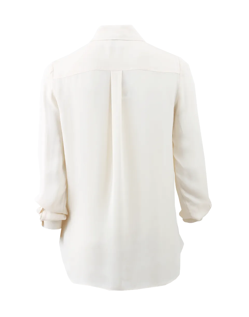 Button Down Crossover Blouse
