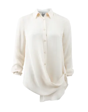 Button Down Crossover Blouse