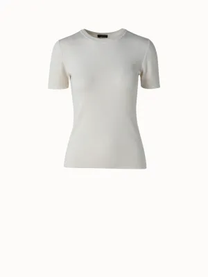 Cashmere Silk Short Sleeve Knit Pullover