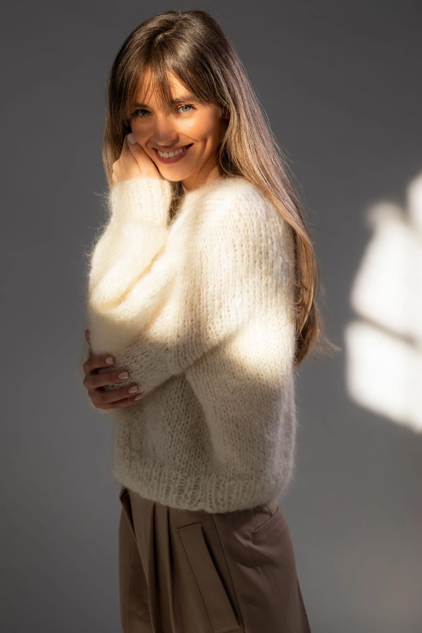 Chunky Mohair - Bio Wool Sweater in Cream