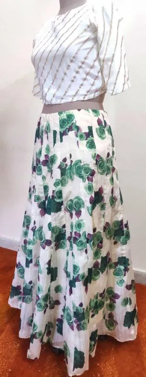 Designer Bhagalpuri Digital Printed Ready To Wear Lehenga Skirt Only ALC14