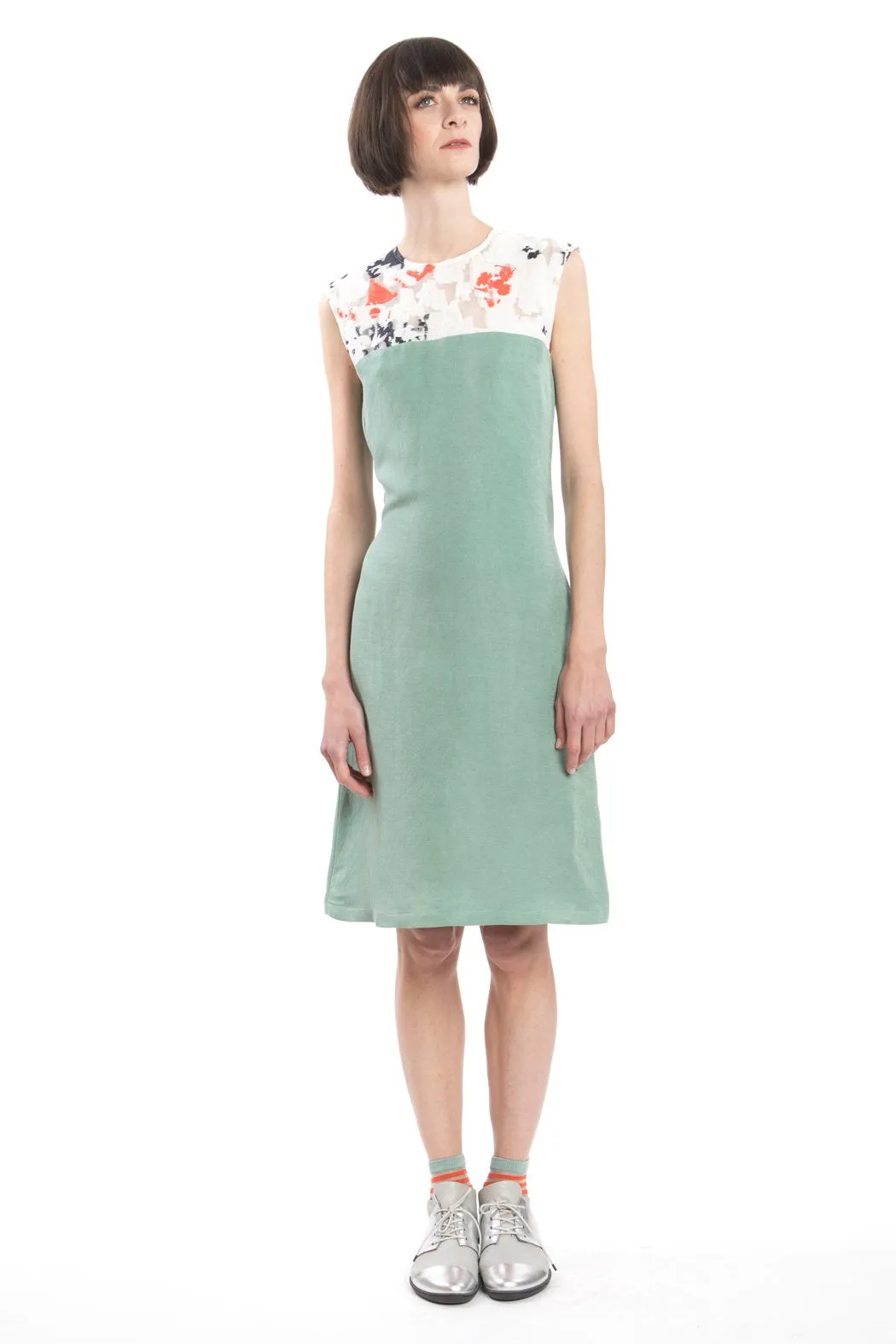 Dress Slim Flower-Green