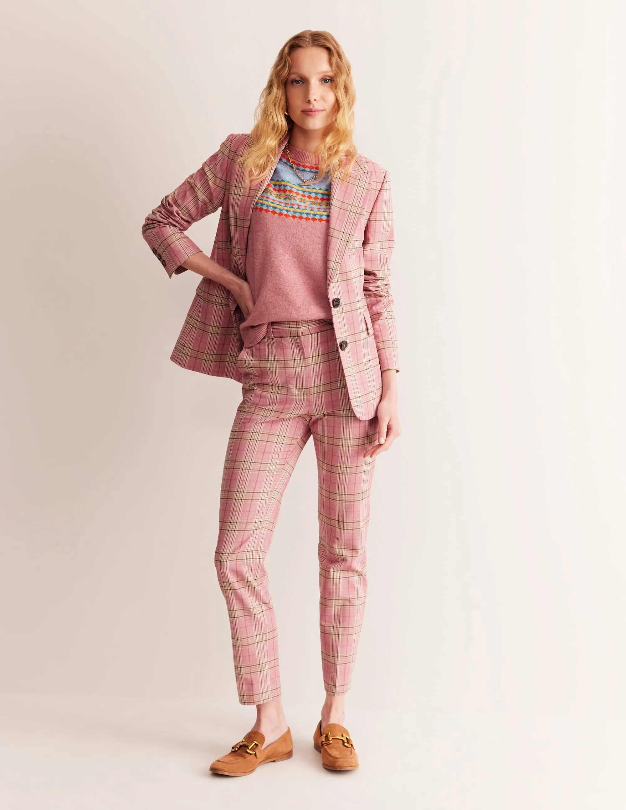 Edie Fair Isle Tank-Pink Fair Isle