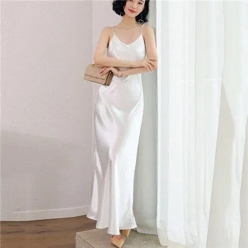FashionSierra - Women Summer Dress New Fashion Large size Sleeveless Spaghetti Strap Womens Dress Solid color Ladies Dress