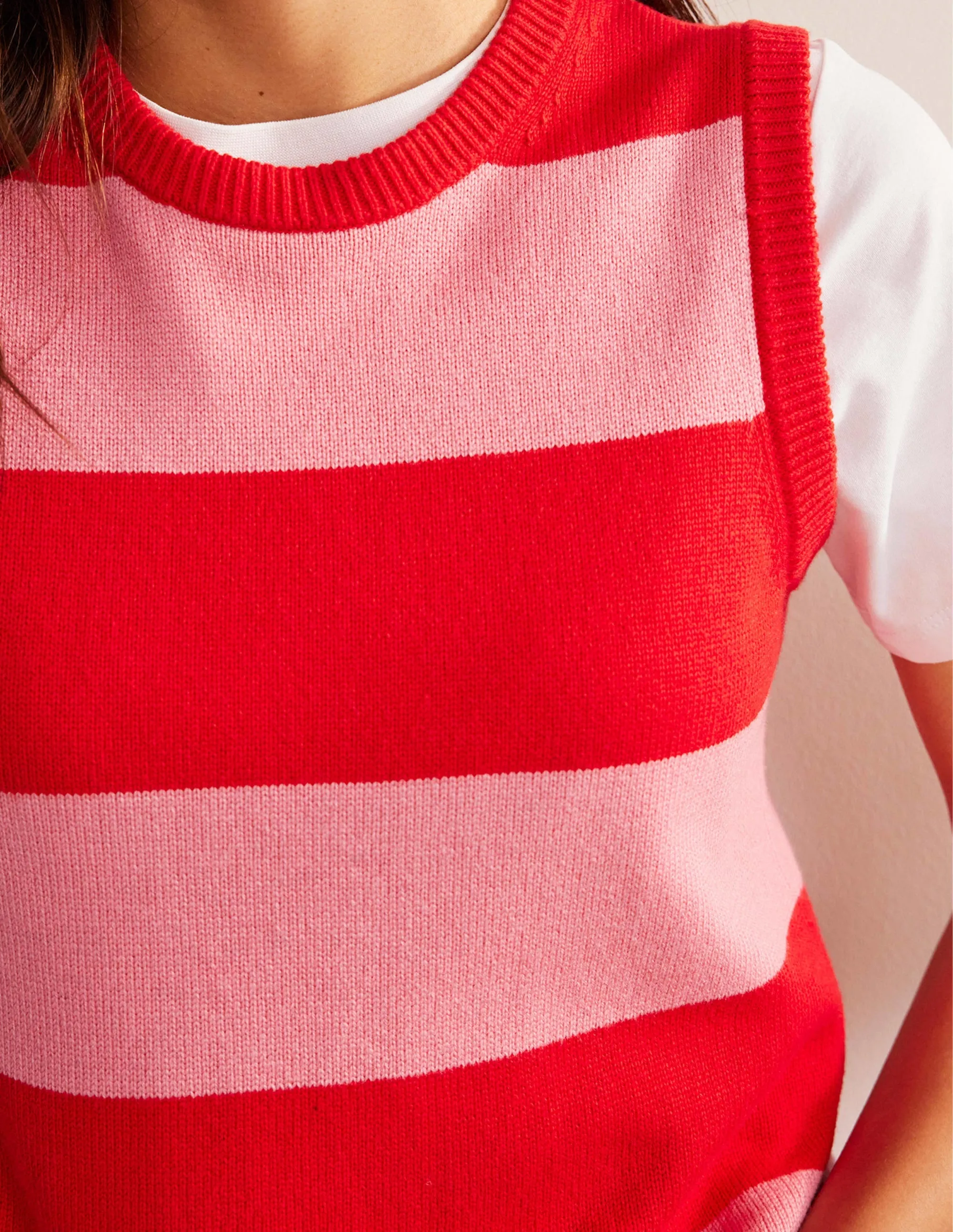 Fiona Tank-Hot Pepper and Crayon Pink