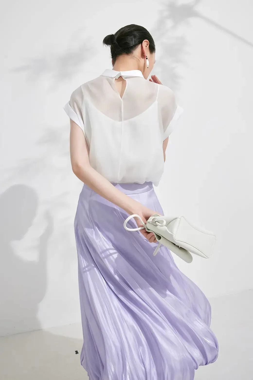 Flowy Balloon Midi Skirt