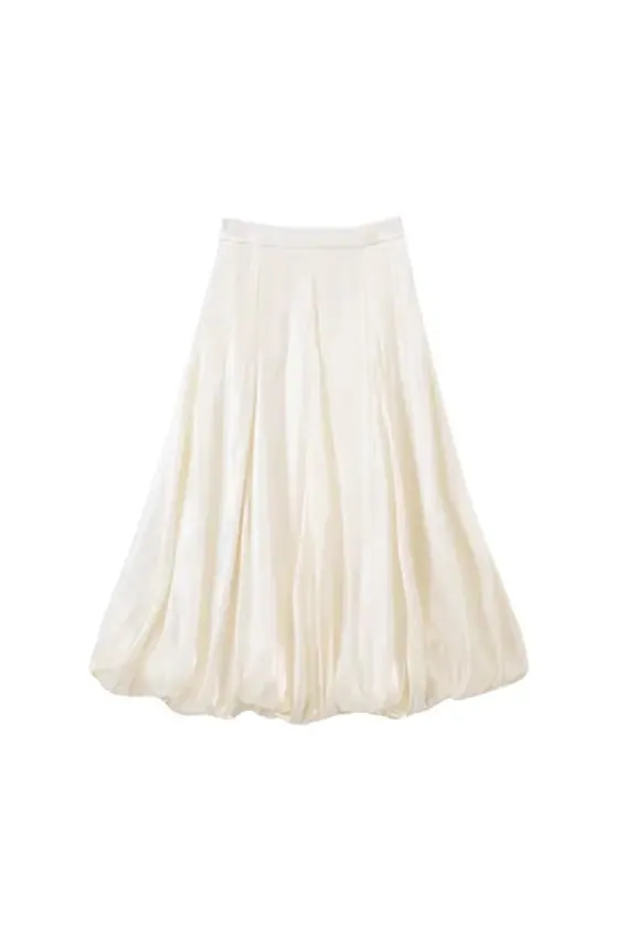Flowy Balloon Midi Skirt