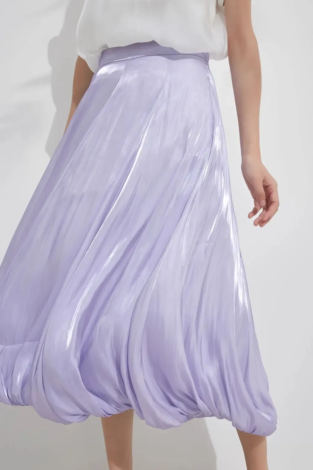 Flowy Balloon Midi Skirt