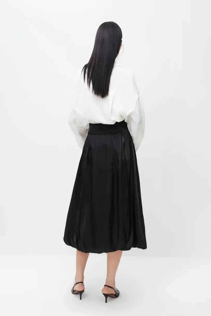 Flowy Balloon Midi Skirt