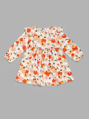 HOP Kids White Floral Printed Dress