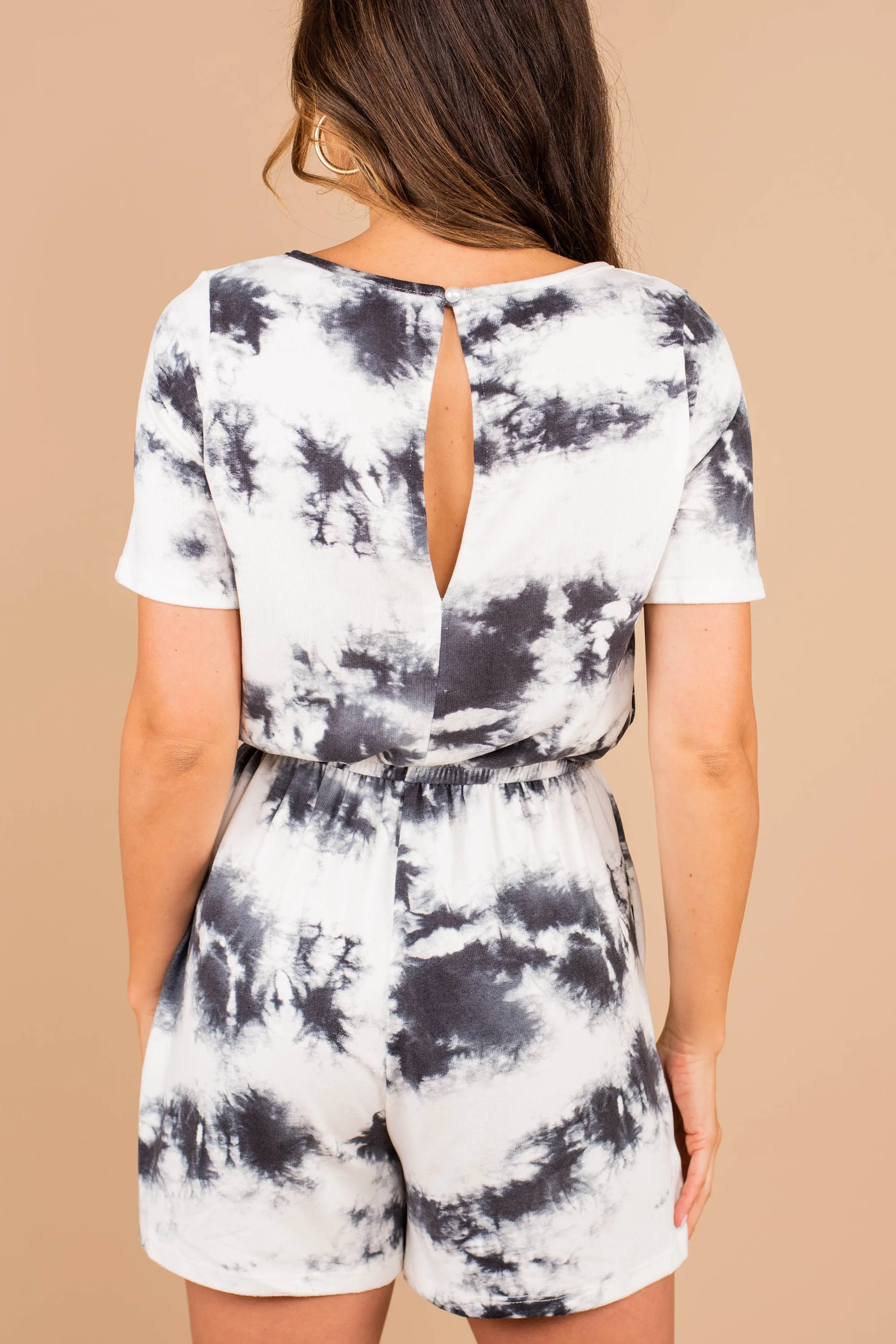 Just Watch Off White Tie Dye Romper