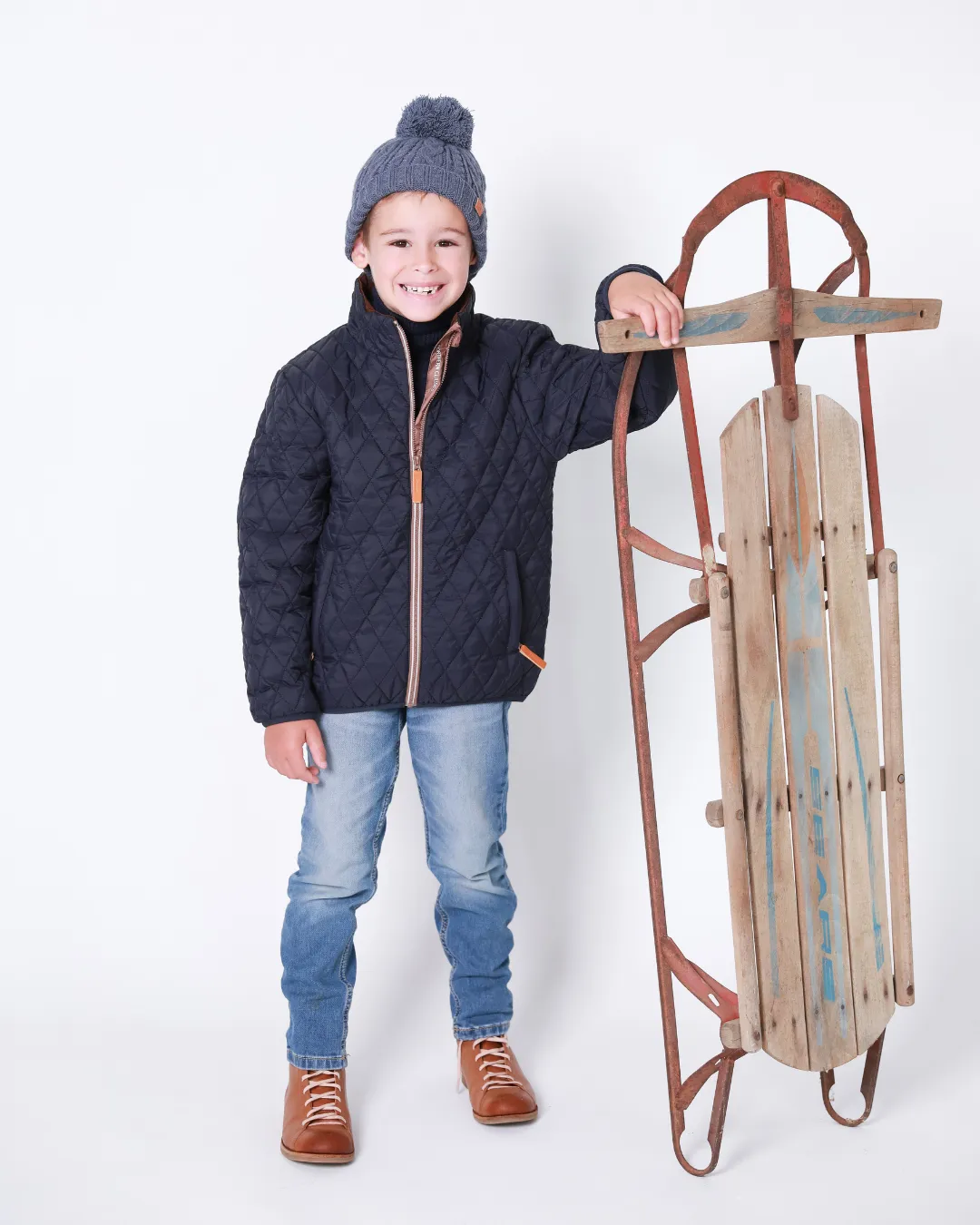 Kids' Quilted Puffer Jacket in Navy