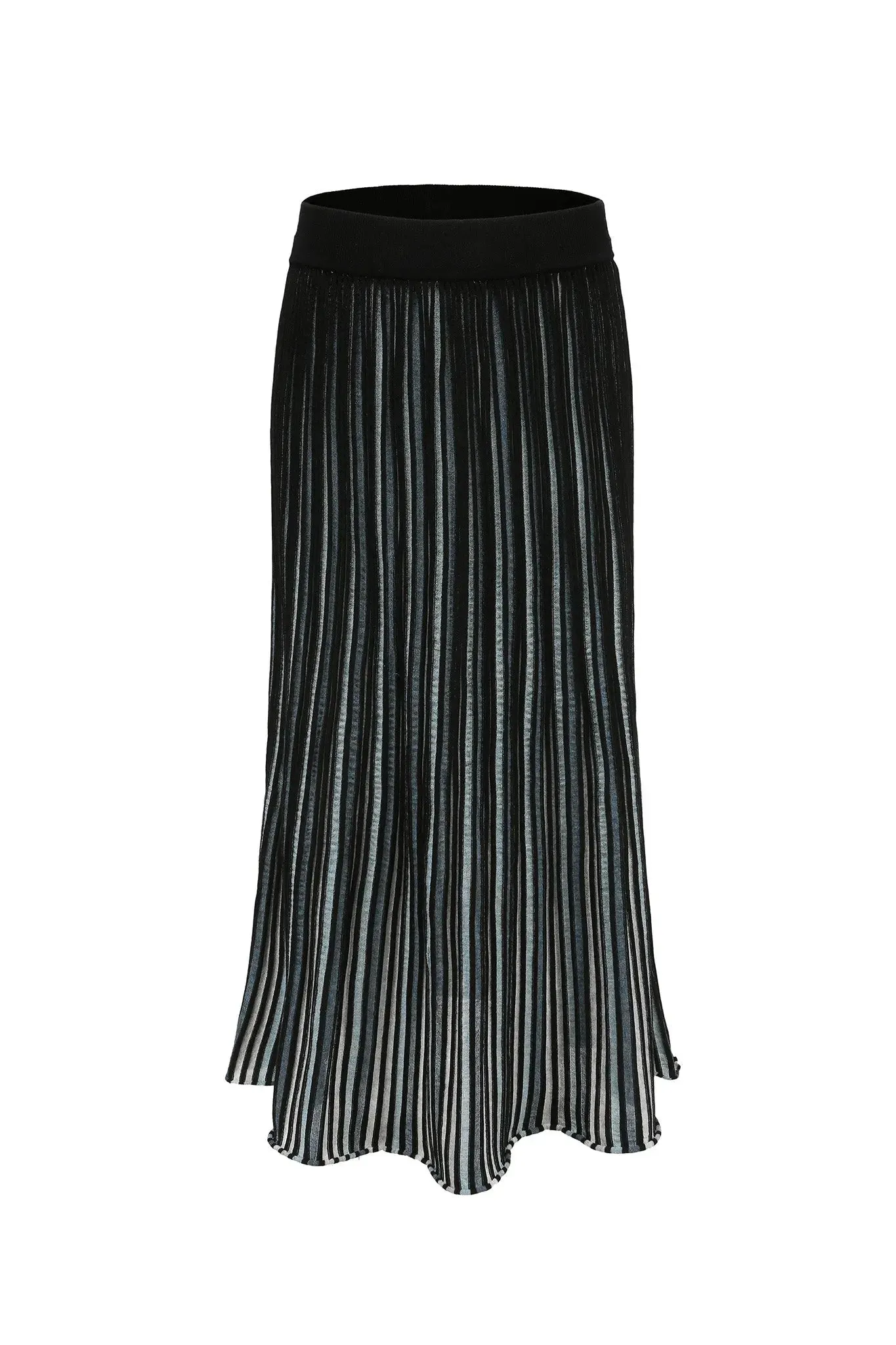 Knitted Pleated Midi Skirt