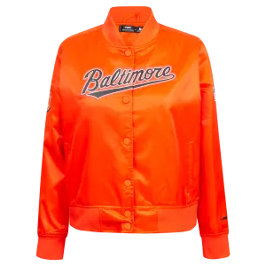 MLB BALTIMORE ORIOLES CLASSIC WOMEN'S SATIN JACKET (ORANGE)