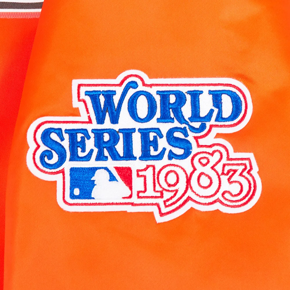 MLB BALTIMORE ORIOLES CLASSIC WOMEN'S SATIN JACKET (ORANGE)