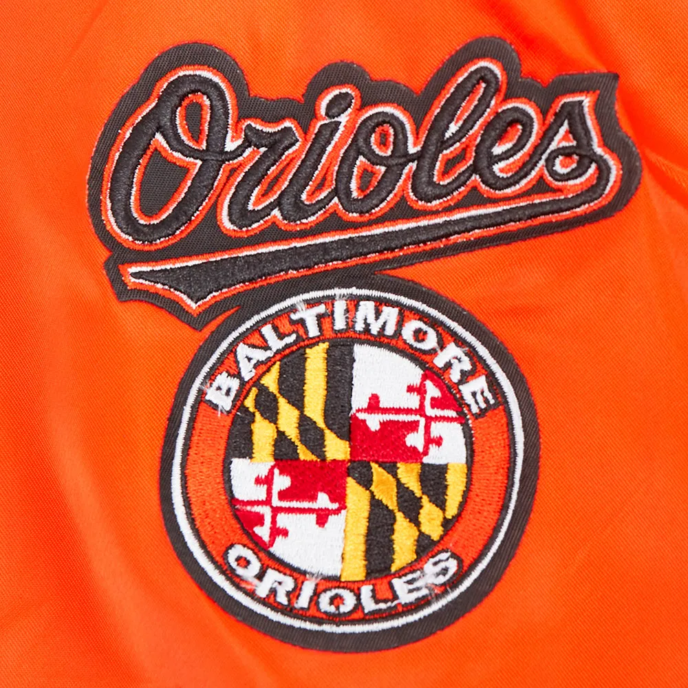 MLB BALTIMORE ORIOLES CLASSIC WOMEN'S SATIN JACKET (ORANGE)