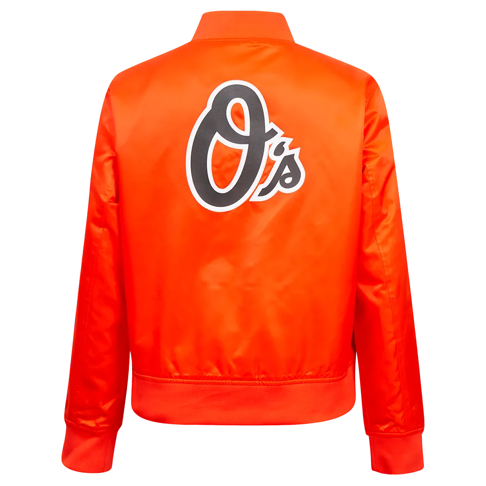 MLB BALTIMORE ORIOLES CLASSIC WOMEN'S SATIN JACKET (ORANGE)