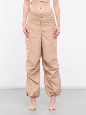 Nylon Cargo Pants (PA048964730475-NUDE)