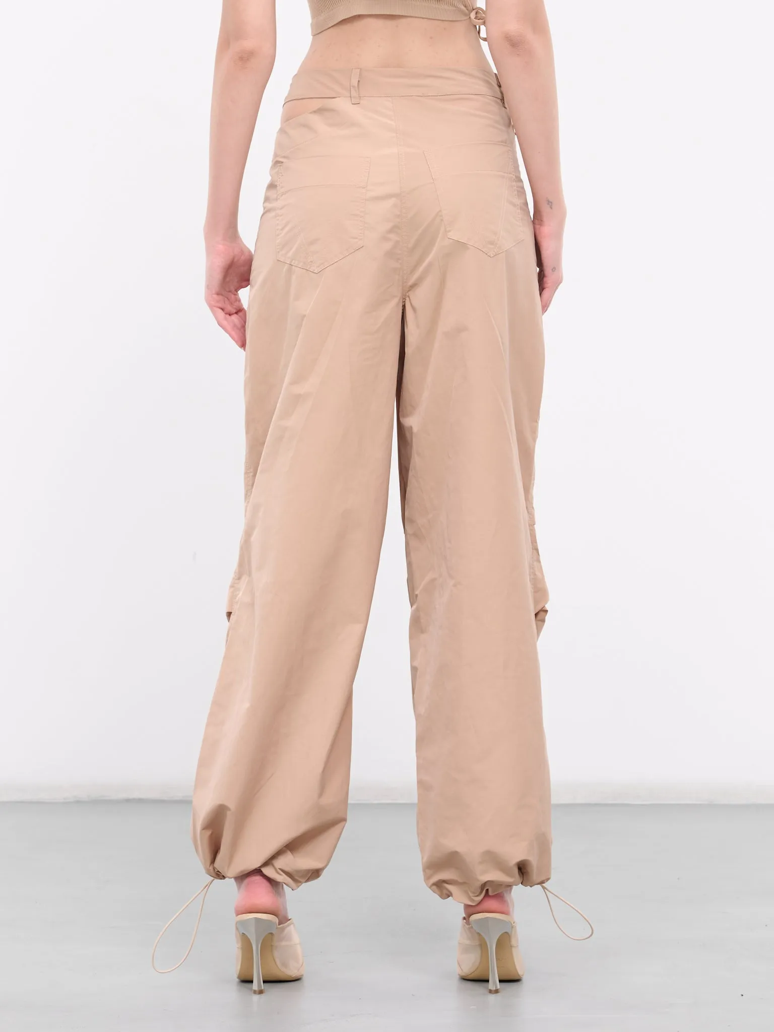 Nylon Cargo Pants (PA048964730475-NUDE)