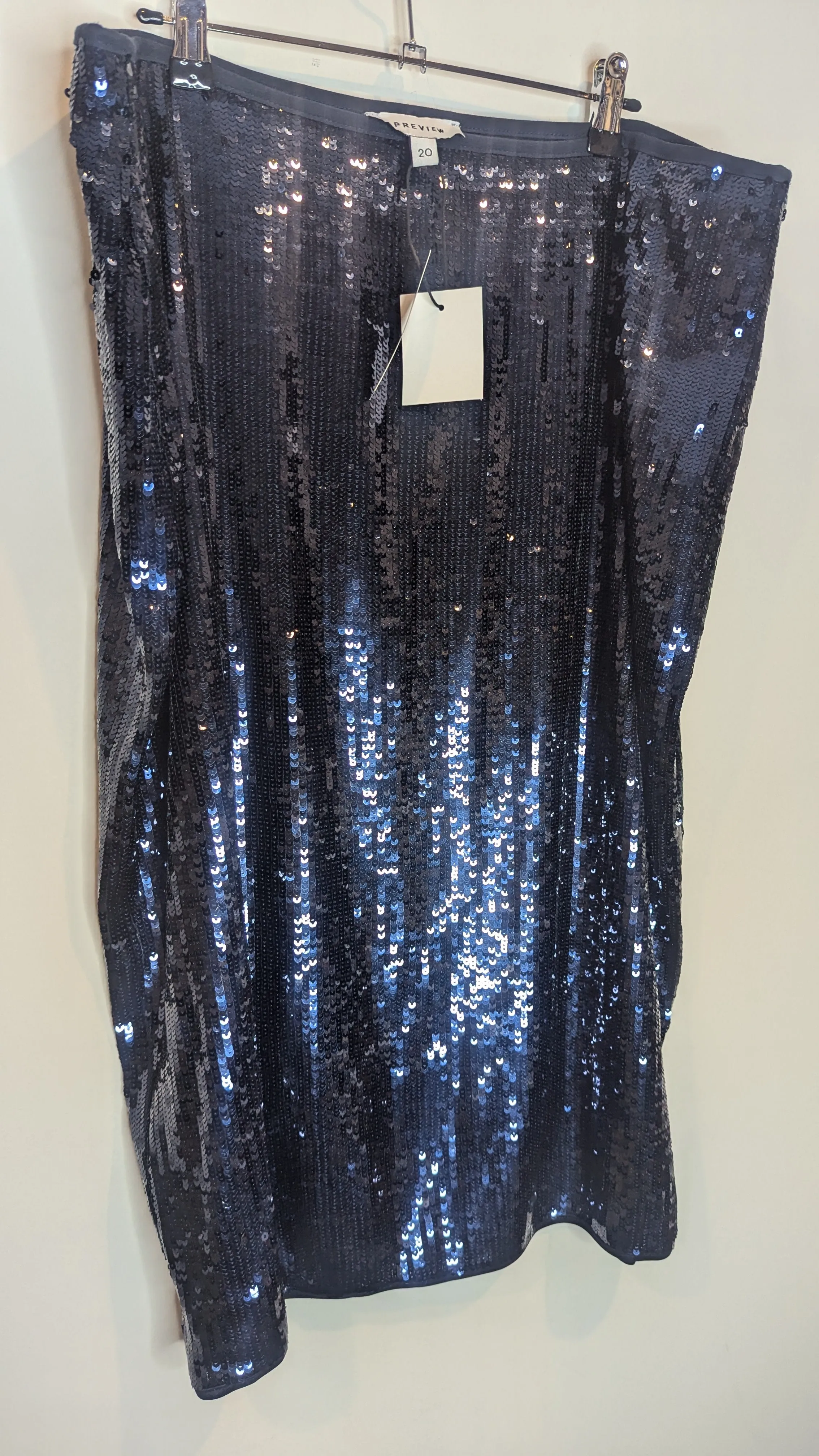 Preview Blue Stretch Sequin Skirt
