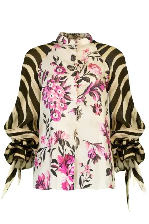 Printed Button Down Blouse