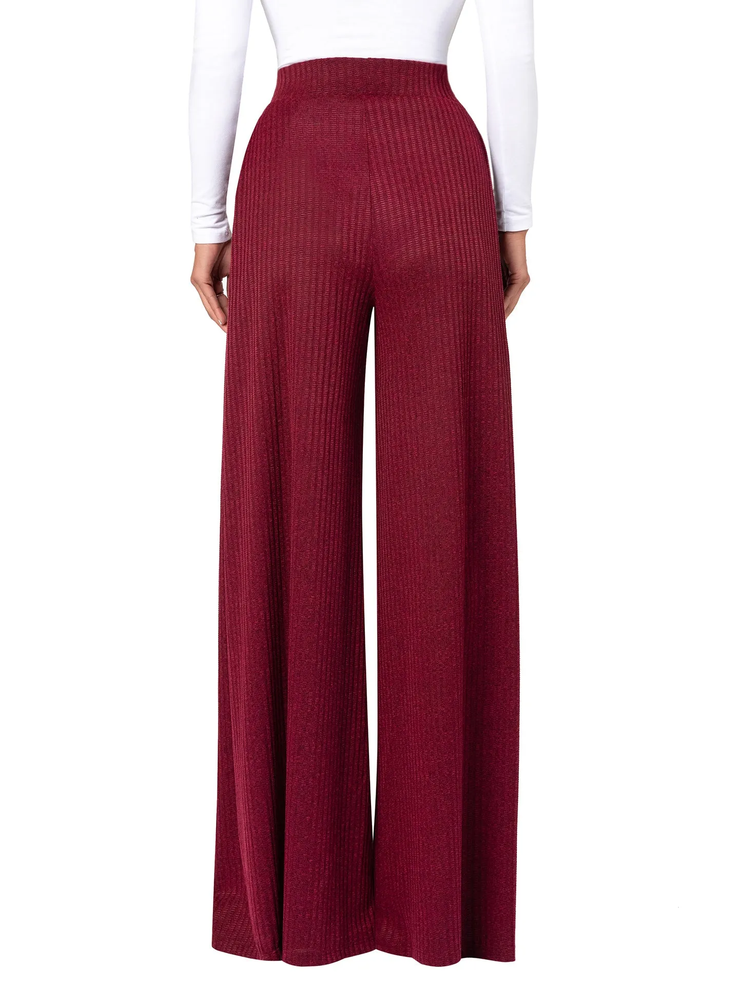"Angela" Burgundy Sweater Wide Leg Pants