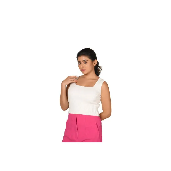 RIB - Textured Square Neck Blouse