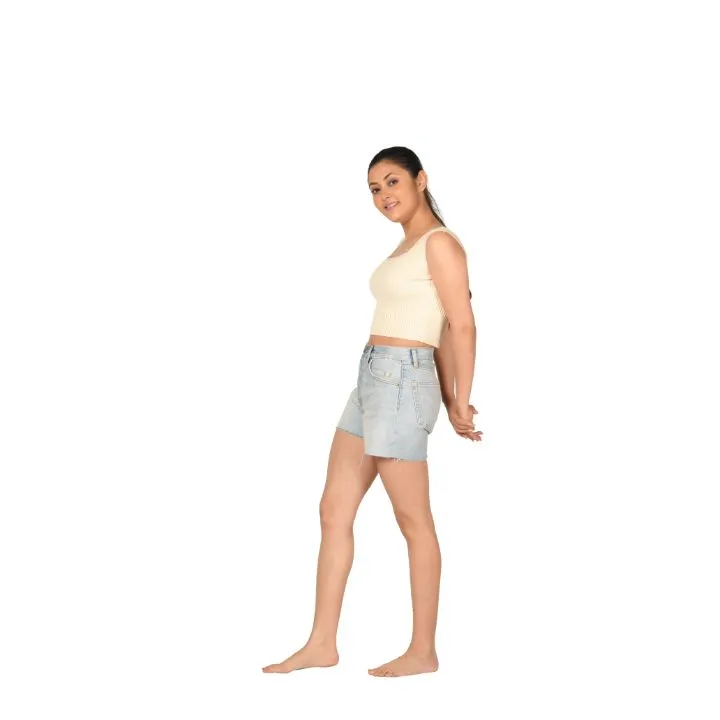 RIB - Textured Square Neck Blouse