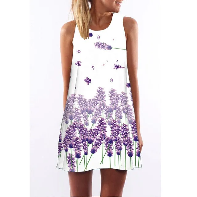 Skull Dress Women 3D Print Sleeveless Summer Mini Dress