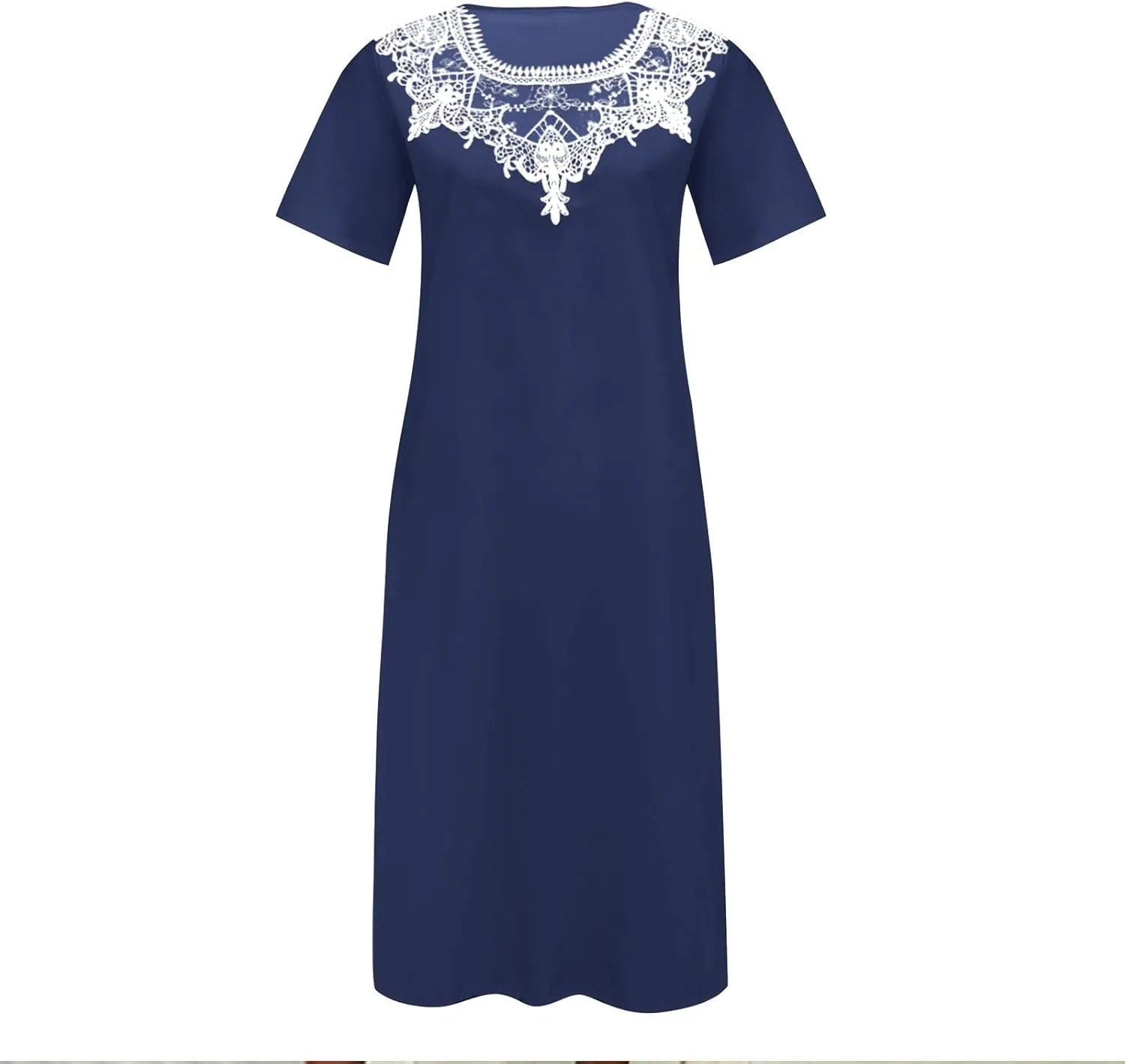 Sundresses for Women Casual Beach 2024 Summer Dress Casual Crewneck Tshirt Dresses Floral Short Sleeve Boho Dress
