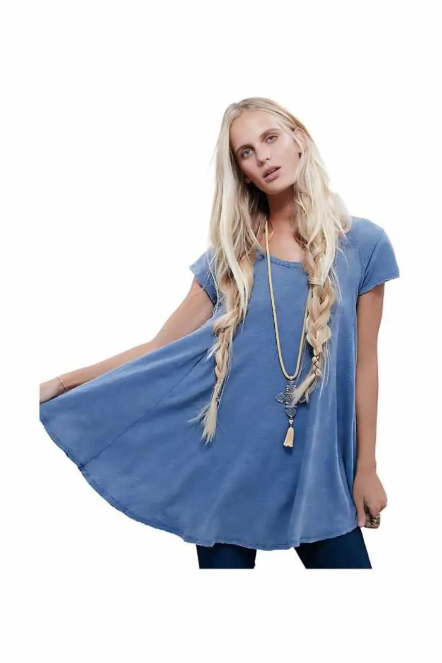 Swing Top Women Short Sleeve T-Shirt Blouse