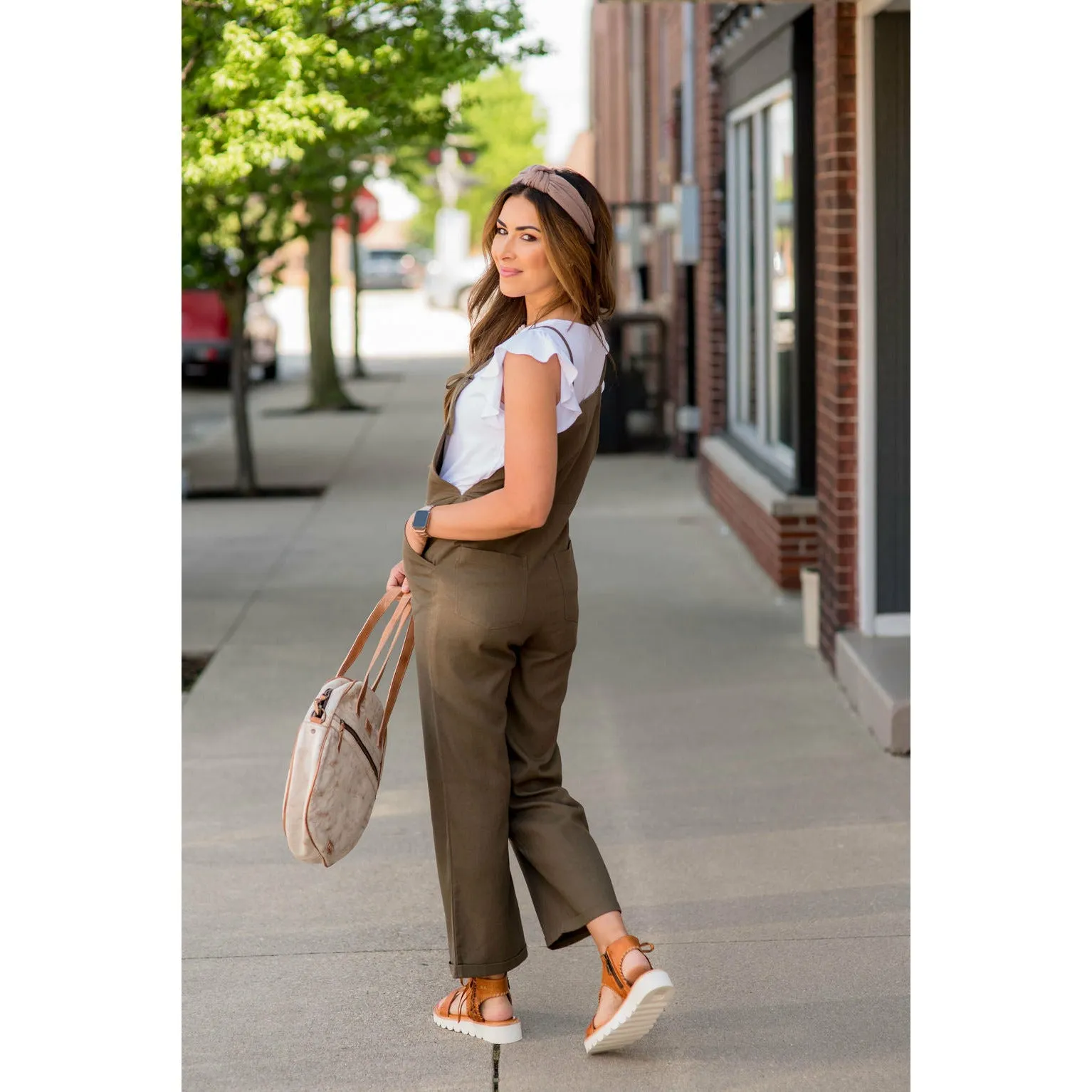 Tie Strap Pocket Accent Jumpsuit