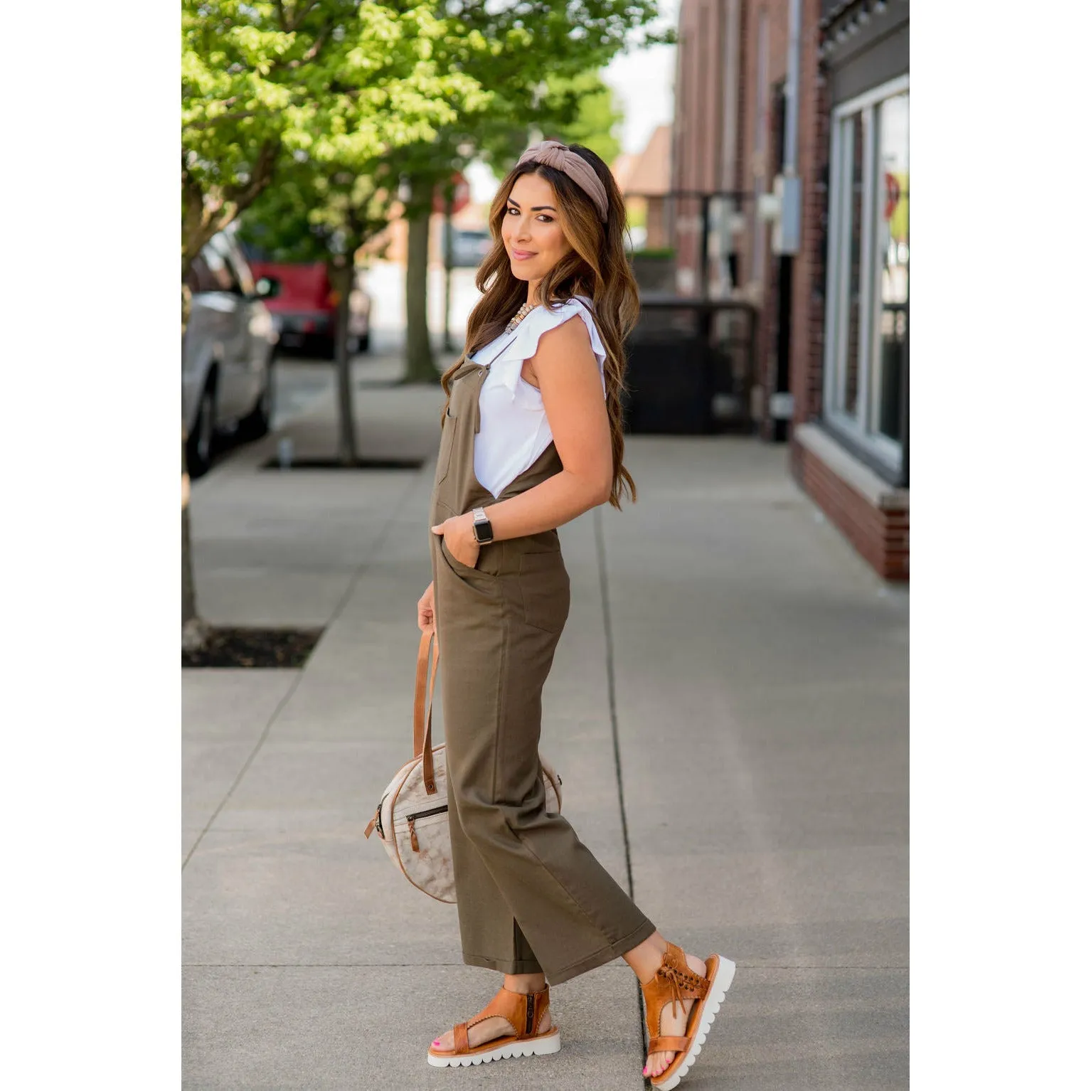Tie Strap Pocket Accent Jumpsuit