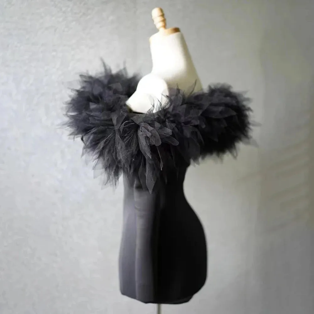 Trend4us Women’s Chic Feather Off Shoulder Evening Mini Dress