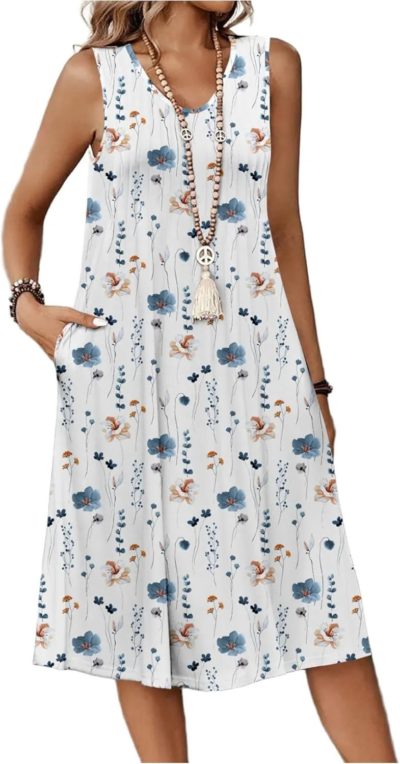 Zeagoo Women's Summer Dress Sleeveless Beach Dress (DE Only)